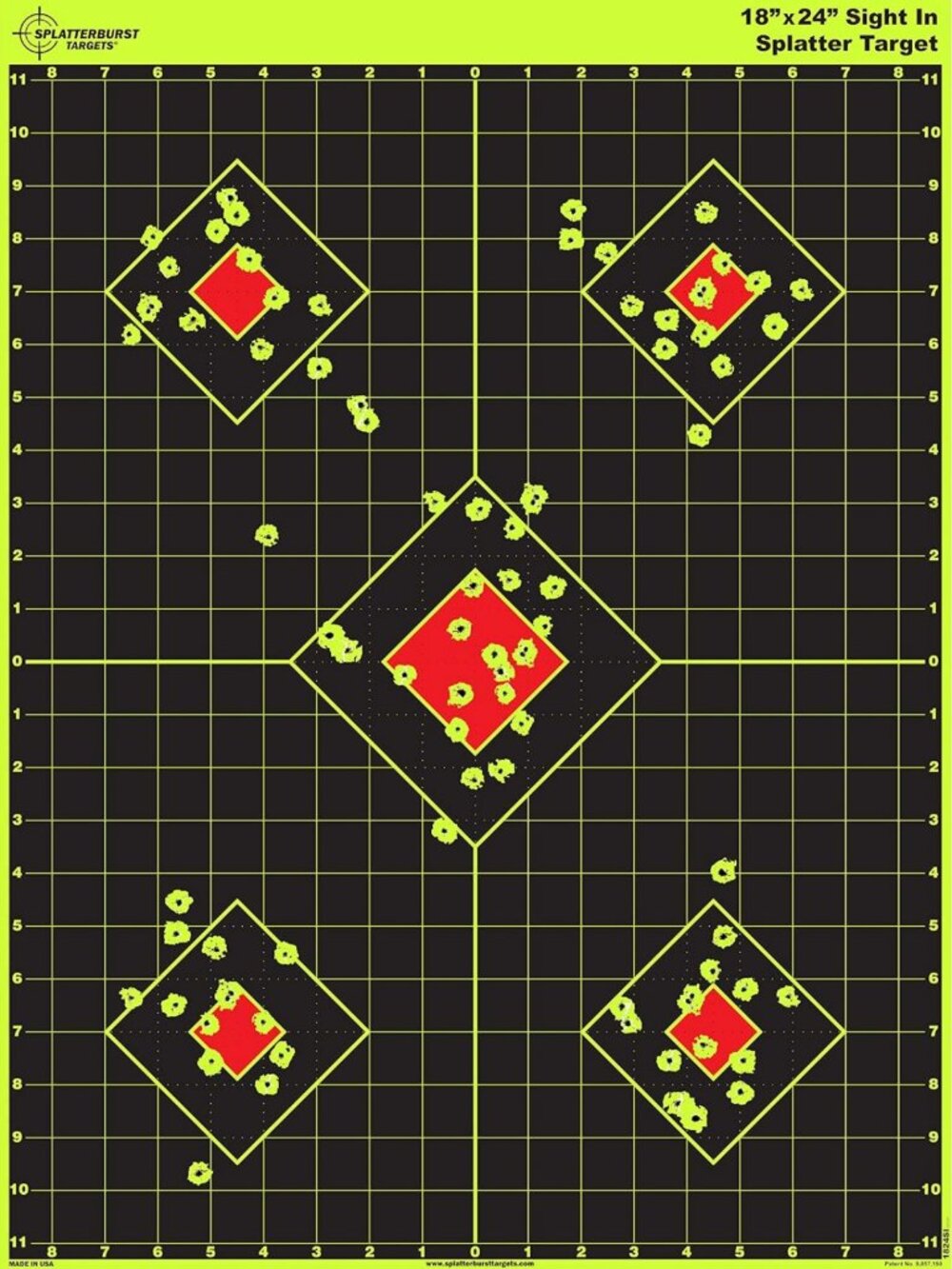 Fluorescent Yellow Shooting Target - 18x24 Inch Splatter Design for Easy Shot
